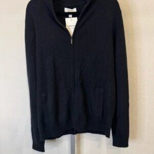 Nordstrom Black Cashmere Zip-Up